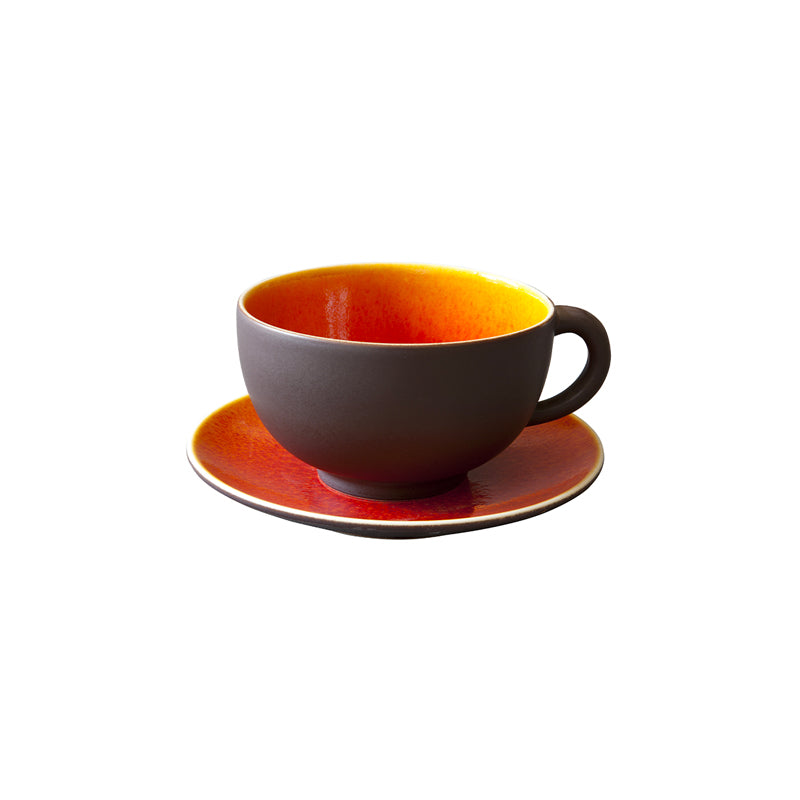 tasse & sous-tasse m orange