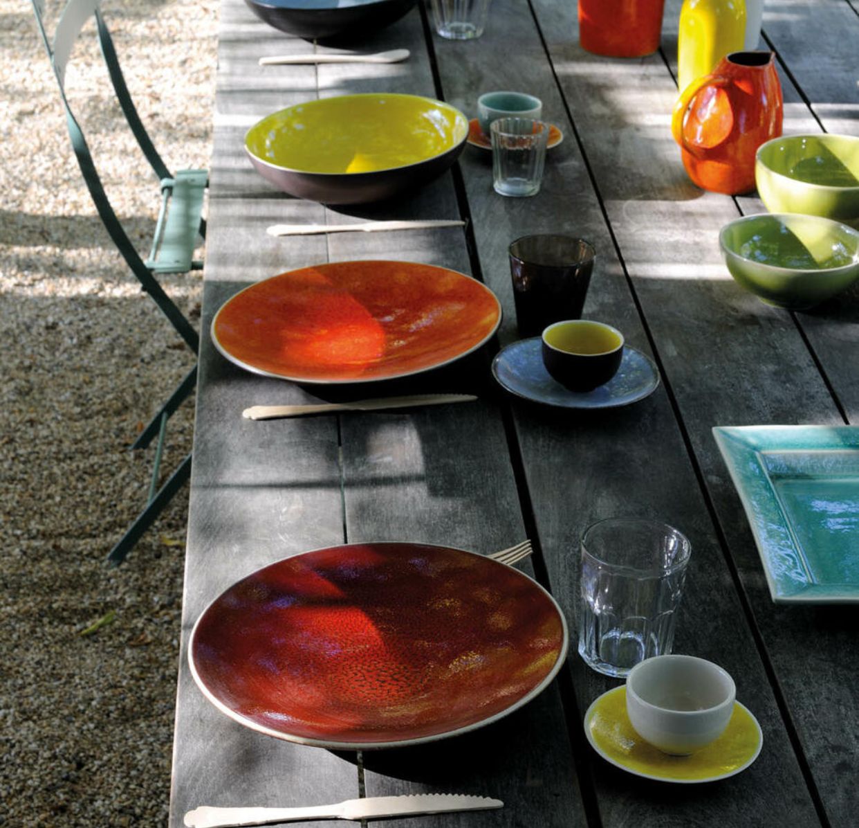 set de 6 assiettes plate orange-Jars Céramistes