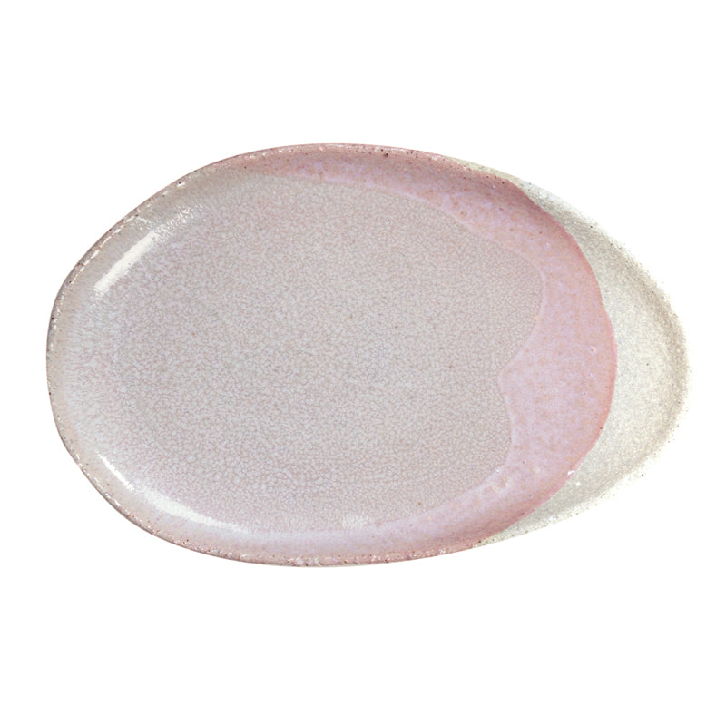 plat ovale l rose-Jars Céramistes