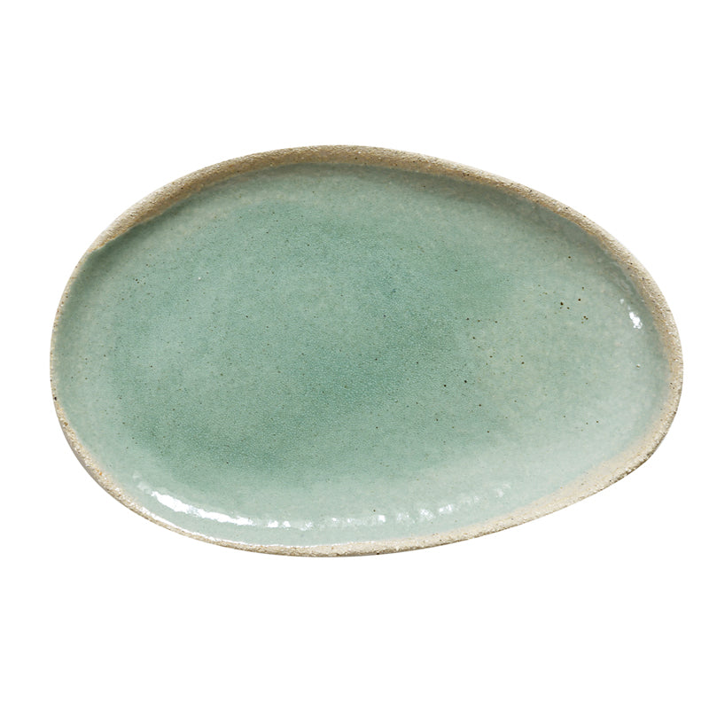 plat ovale l vert-Jars Céramistes