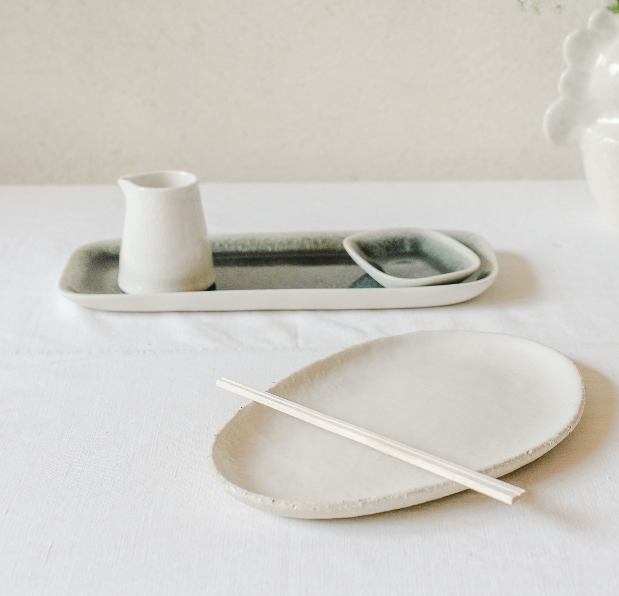 plat ovale l blanc